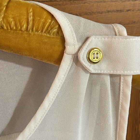 The Arte by Zenana cream sheer top w/ gold buttons Medium - Picture 3 of 5
